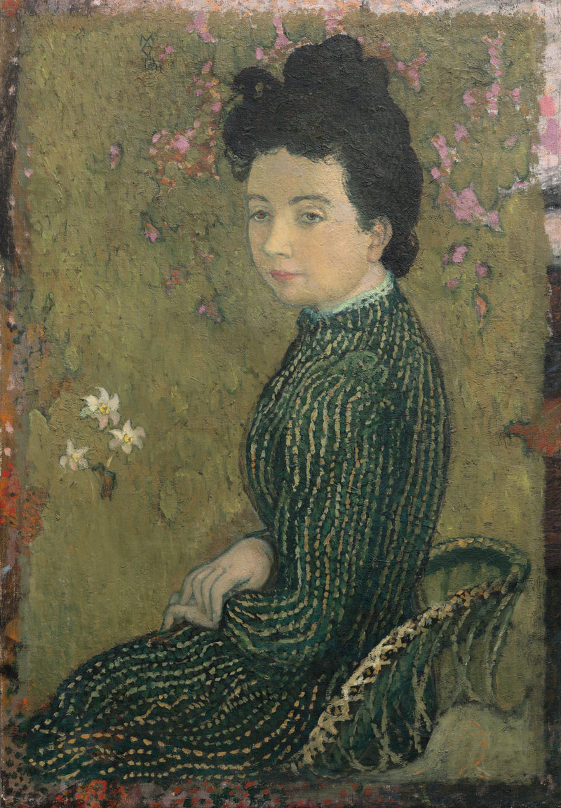 Eva Meurier de vestido verde - Maurice Denis