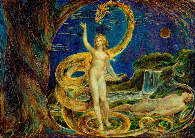 Eva Tentada pelo Serpente - William Blake