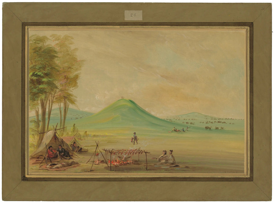 Expedição acampada em uma pradaria do Texas. Abril de 1686 - George Catlin