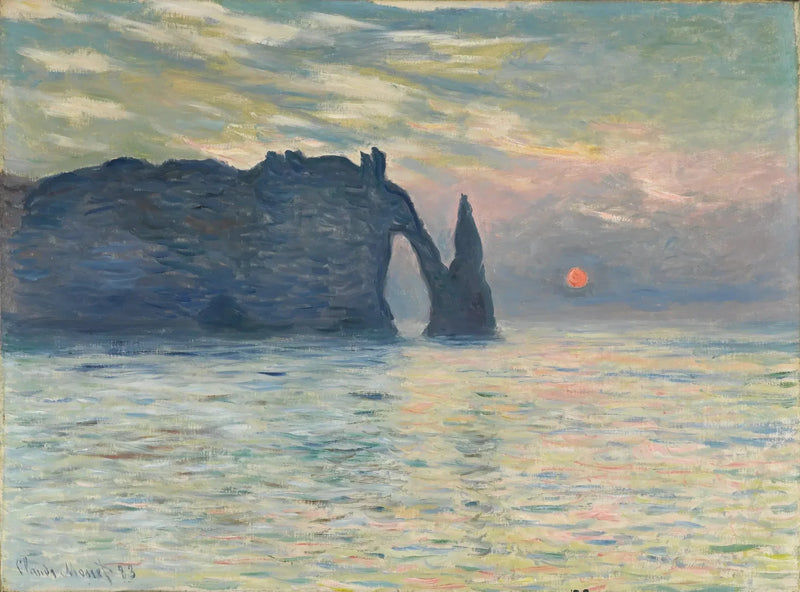 La Falaise d'Étretat, poente sol W817 - Claude Monet