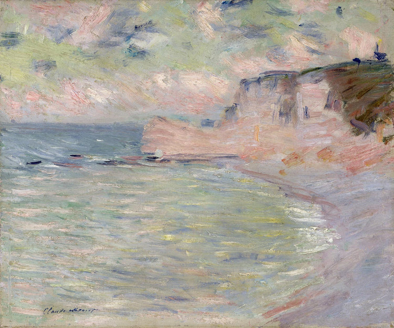 Cliff e Porte d'Amont, efeito matinal W1011 - Claude Monet
