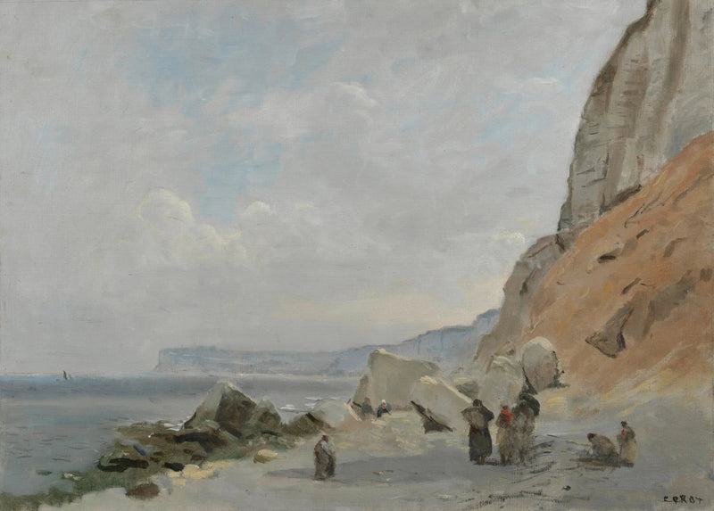 Falésias de giz perto de Yport - Jean-Baptiste Camille Corot