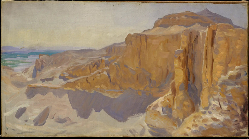 Falésias de Deir el-Bahri, Egito - John Singer Sargent