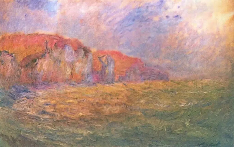 Falésias de Pourville, mar agitado - Claude Monet