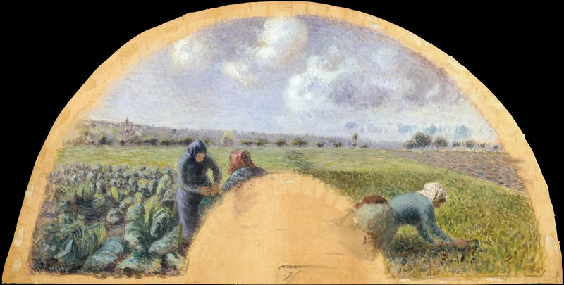 Suporte de Ventilador: Os Colhedores de Repolho - Camille Pissarro
