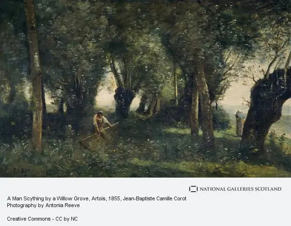 Ceifador perto de uma floresta de salgueiros (Artois) - Jean-Baptiste Camille Corot