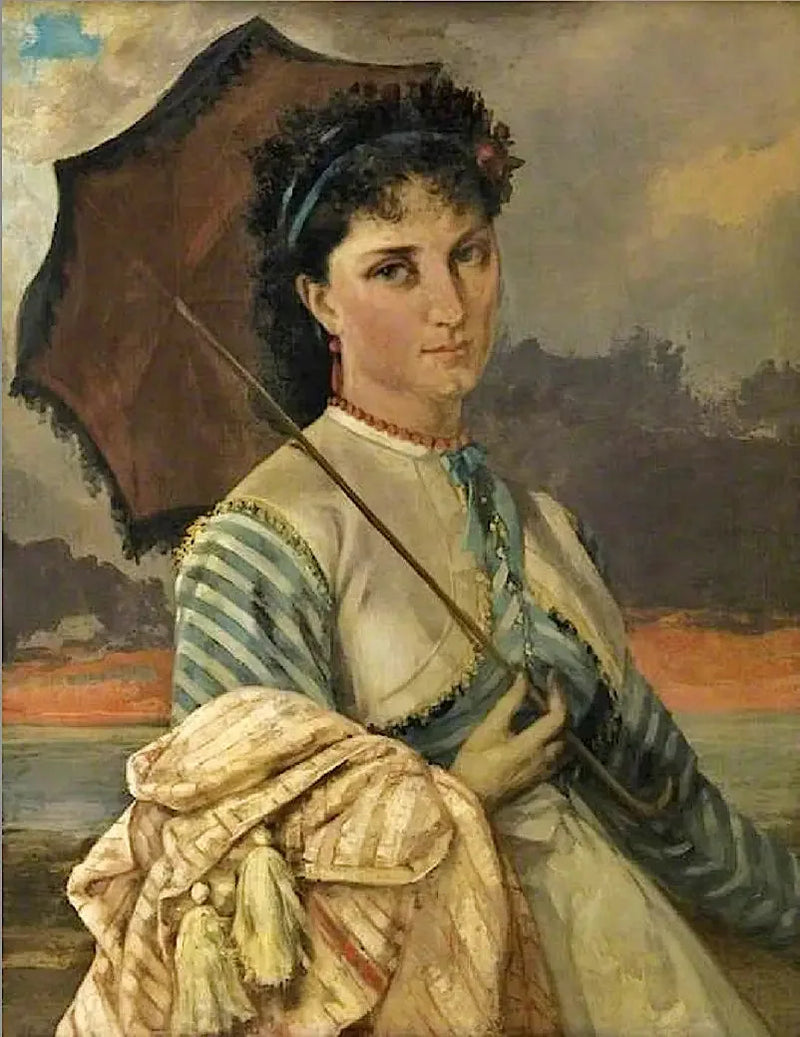 Mulher com sombrinha, Mademoiselle Aubé de la Holde - Gustave Courbet