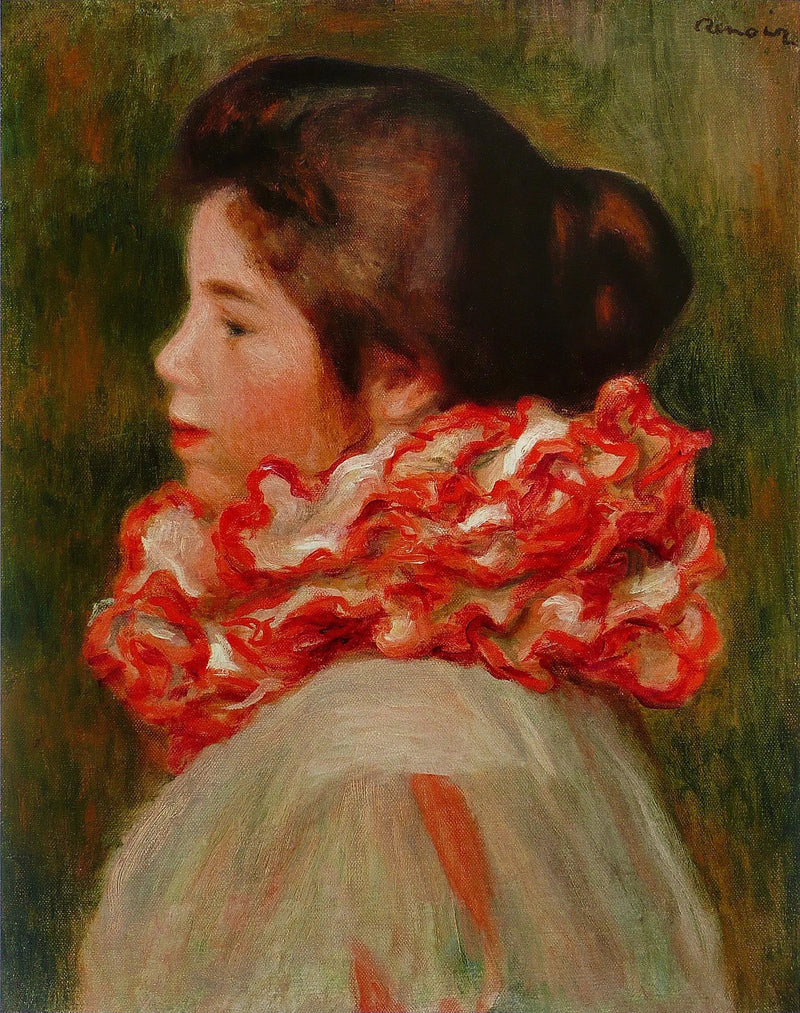 Mulher com gola vermelha - Pierre-Auguste Renoir