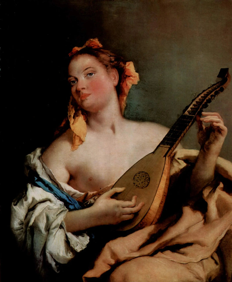 Mulher com mandolina - Giovanni Battista Tiepolo