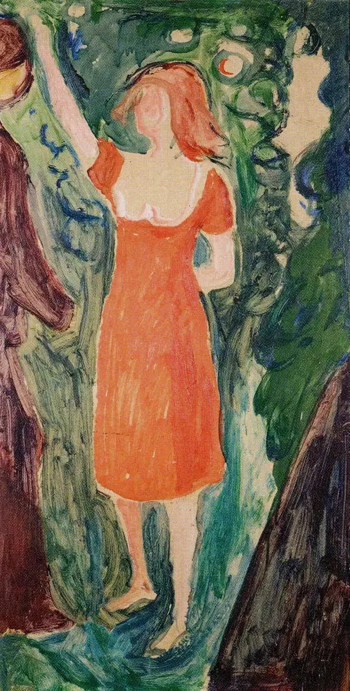 Mulher com vestido vermelho - Edvard Munch