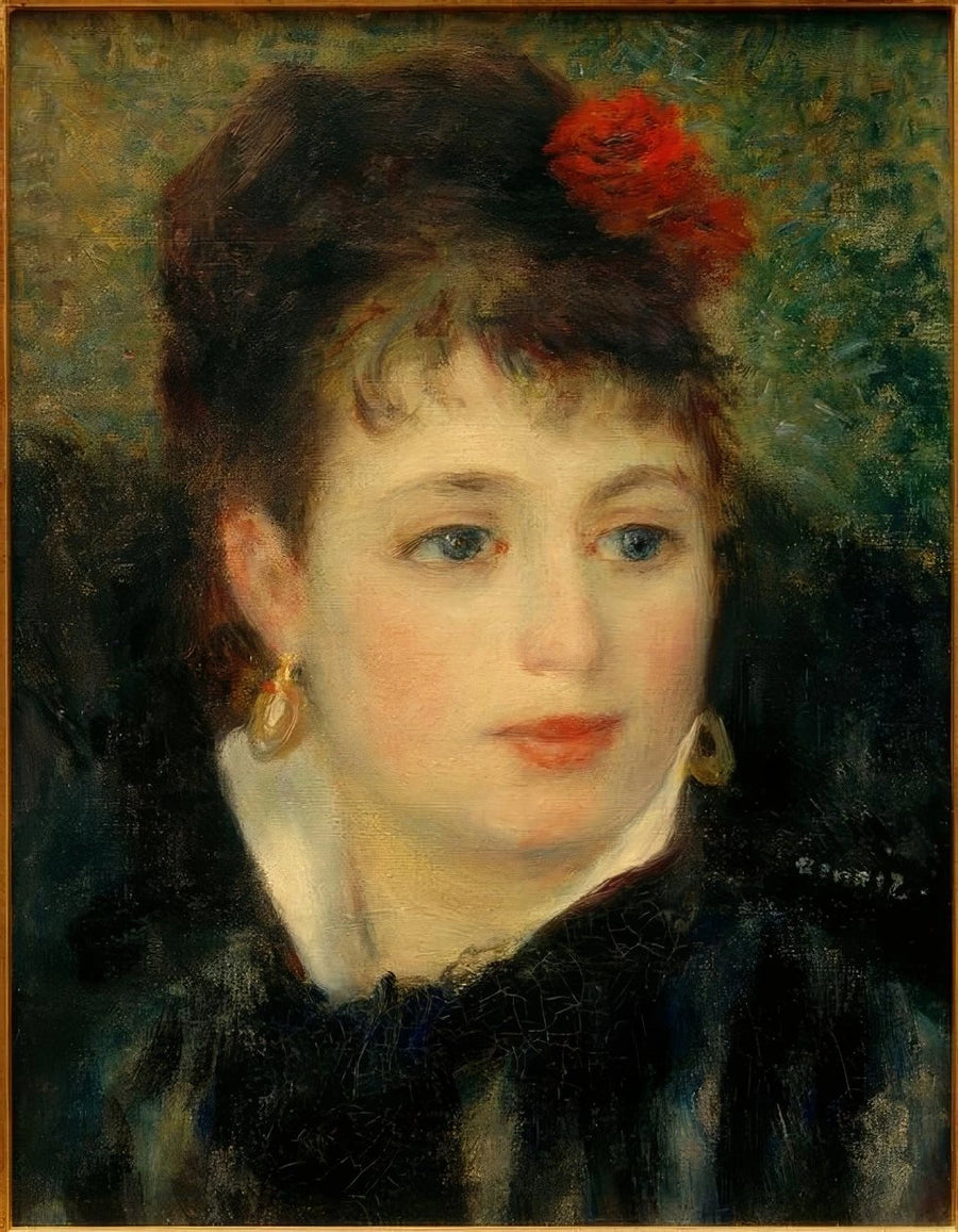 Mulher com uma rosa no cabelo - Pierre-Auguste Renoir