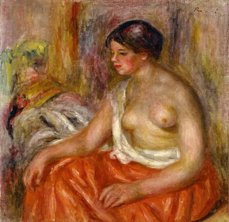 Mulher sentada com o peito nu - Pierre-Auguste Renoir