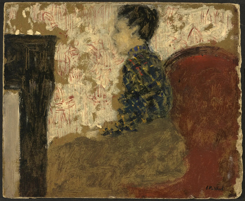 Mulher sentada no canto da lareira - Édouard Vuillard