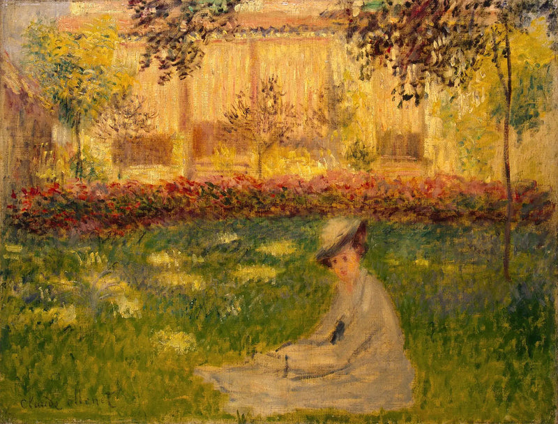 Mulher sentada no jardim - Claude Monet