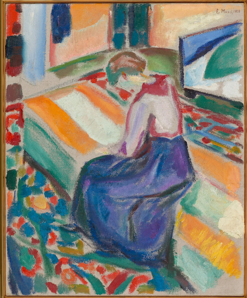 Mulher sentada em uma carruagem - Edvard Munch