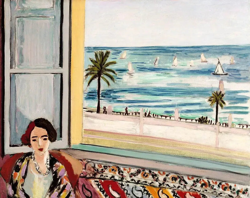 Mulher sentada, de costas para a janela aberta - Henri Matisse