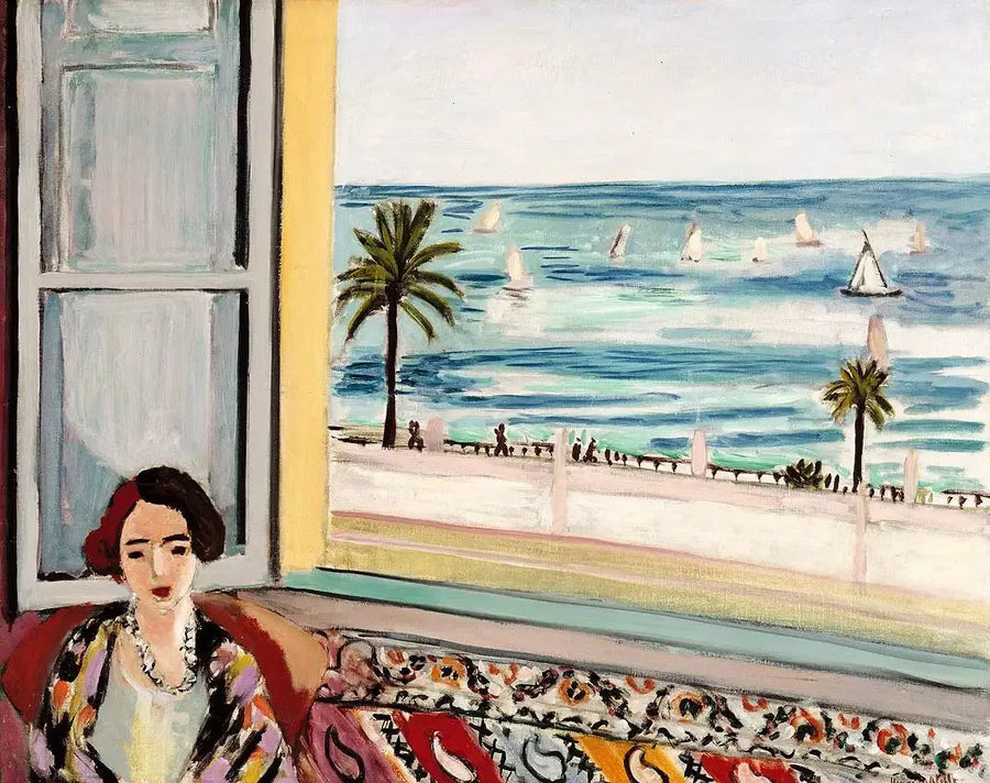 Mulher sentada, de costas para a janela aberta - Henri Matisse