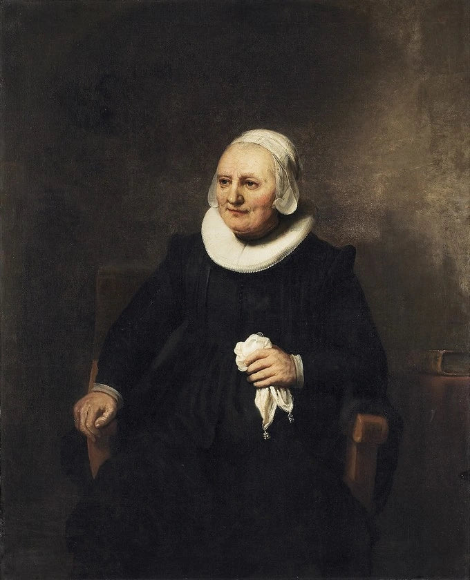 Retrato de uma mulher sentada com um lenço - Rembrandt