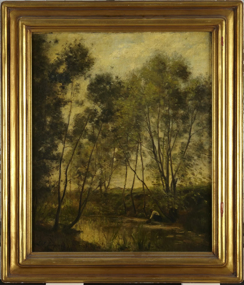 Mulher à beira de um riacho - Stanislas Lépiné