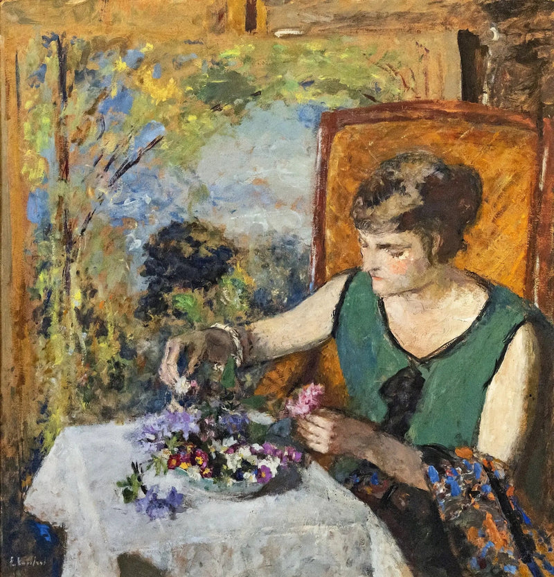 Mulher com buquê - Édouard Vuillard