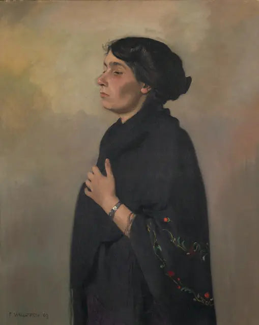 Mulher com xale preto - Félix Vallotton