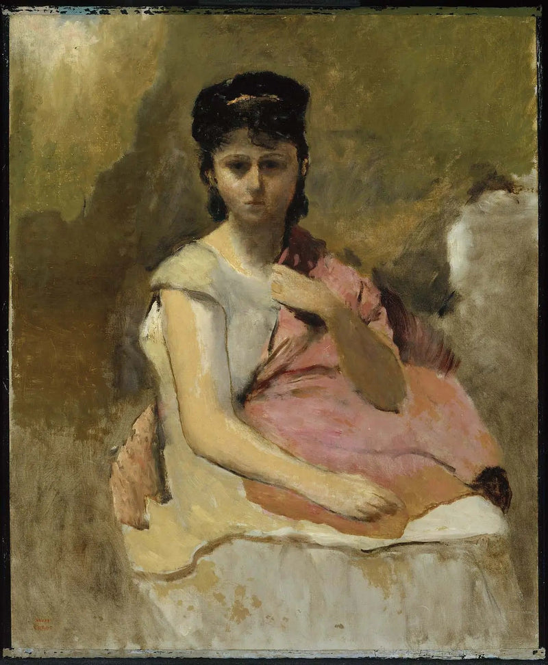 Mulher com xale rosa - Jean-Baptiste Camille Corot