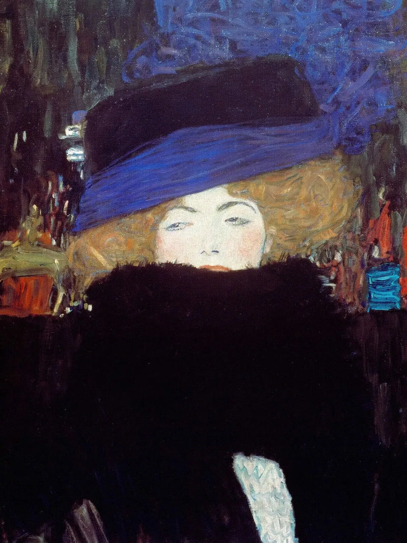 Mulher com chapéu e boa de penas - Gustav Klimt