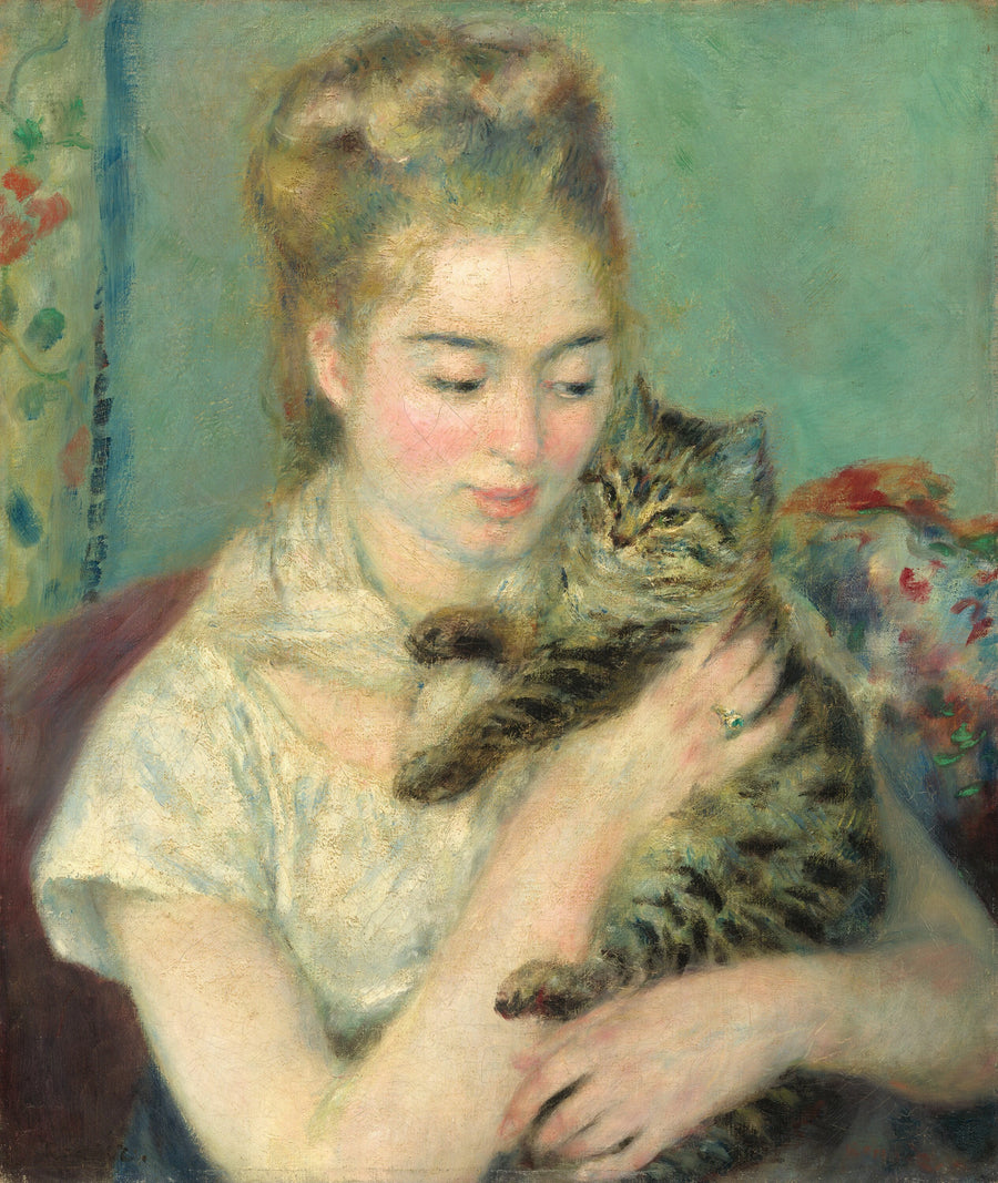 Mulher com gato - Pierre-Auguste Renoir