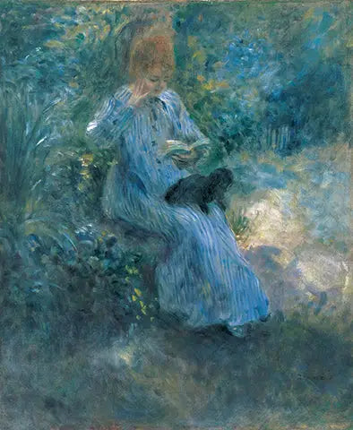 Mulher com cachorro preto - Pierre-Auguste Renoir