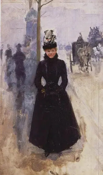 Mulher com manguito nos Grandes Boulevards - Jean Béraud