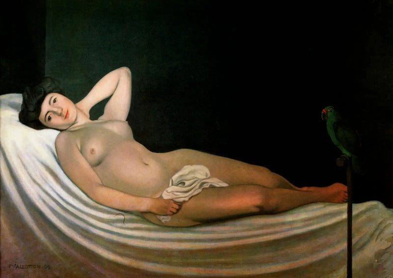 Mulher com papagaio - Félix Vallotton