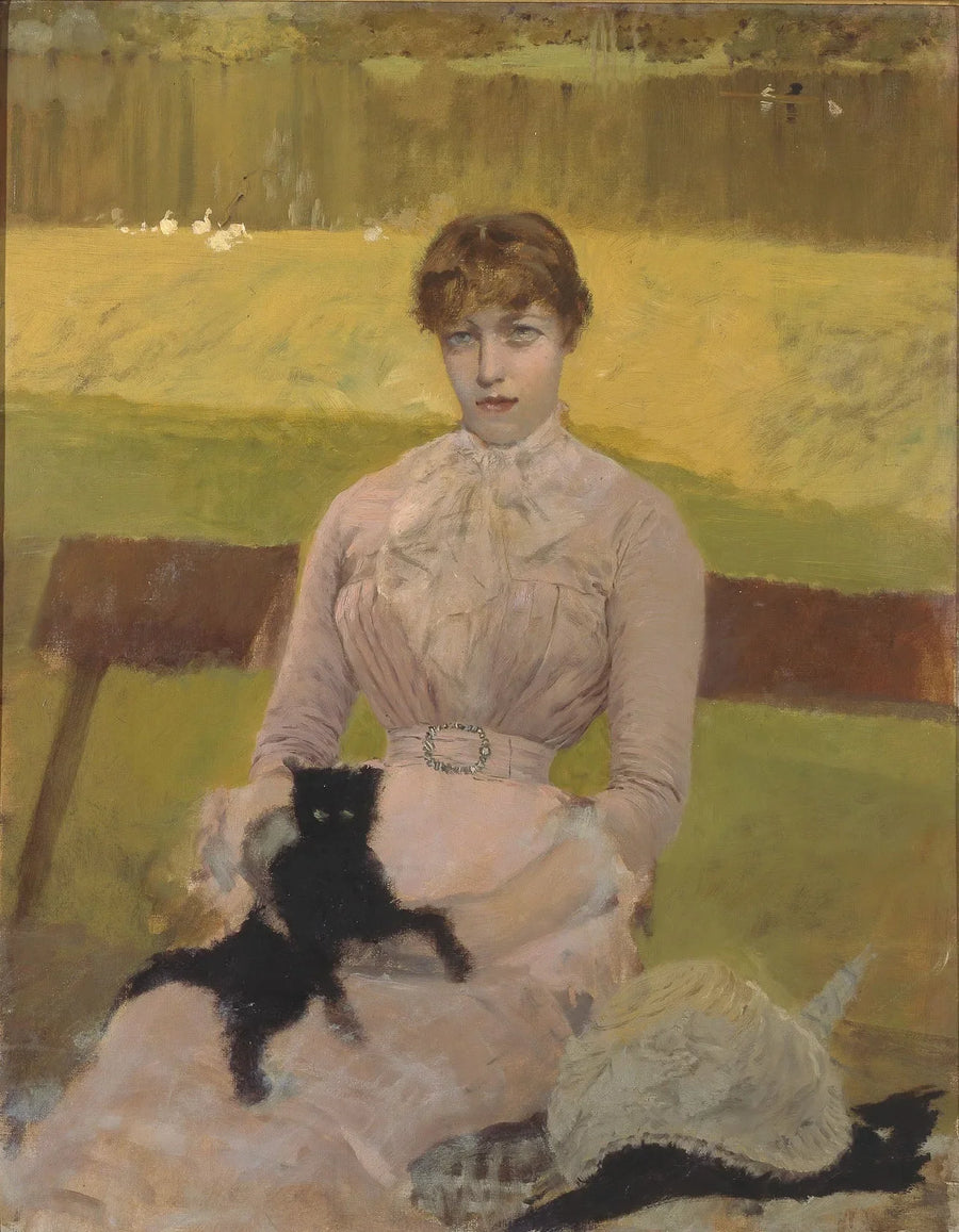 Mulher com gatinho preto - Giuseppe De Nittis