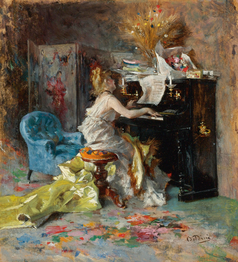 Mulher ao piano - Giovanni Boldini