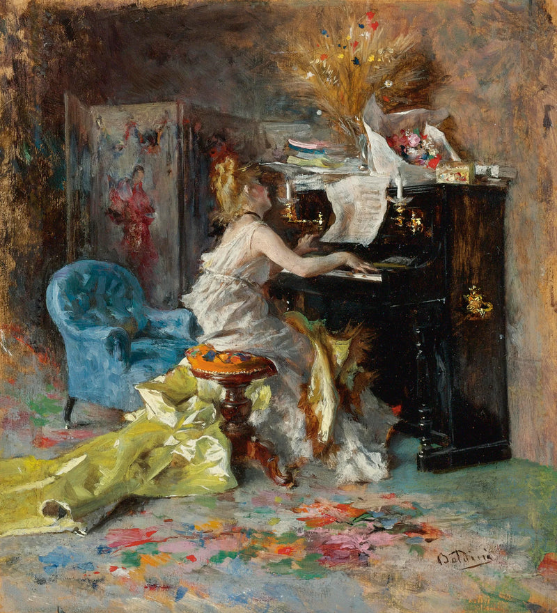 Mulher ao piano - Giovanni Boldini