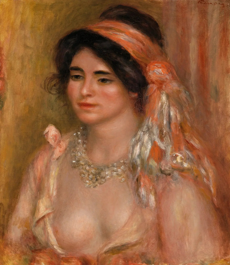 Mulher com cabelo negro (Jovem mulher com cabelo negro, busto) - Pierre-Auguste Renoir