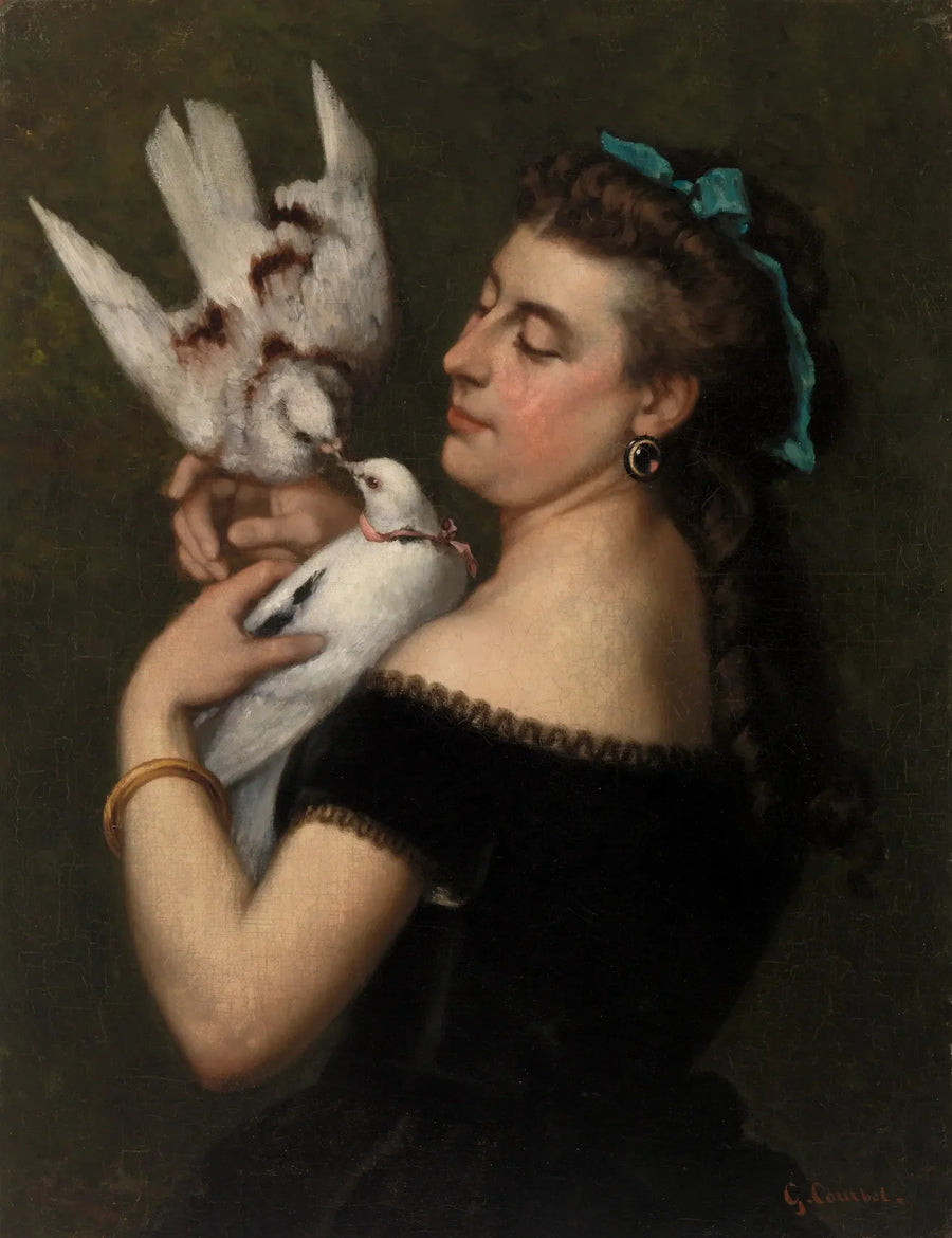 Mulher com Pombos - Gustave Courbet