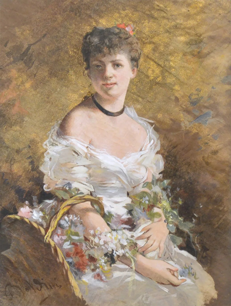 Mulher com flores - Giovanni Boldini