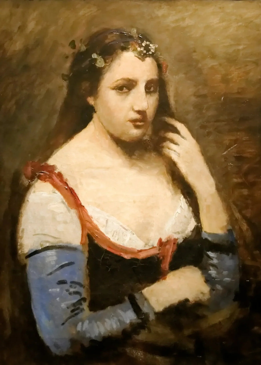 Mulher com margaridas - Jean-Baptiste Camille Corot