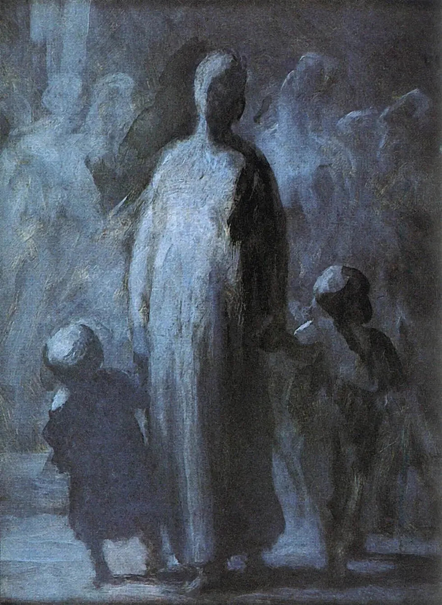 Mulher com dois filhos - Honoré Daumier