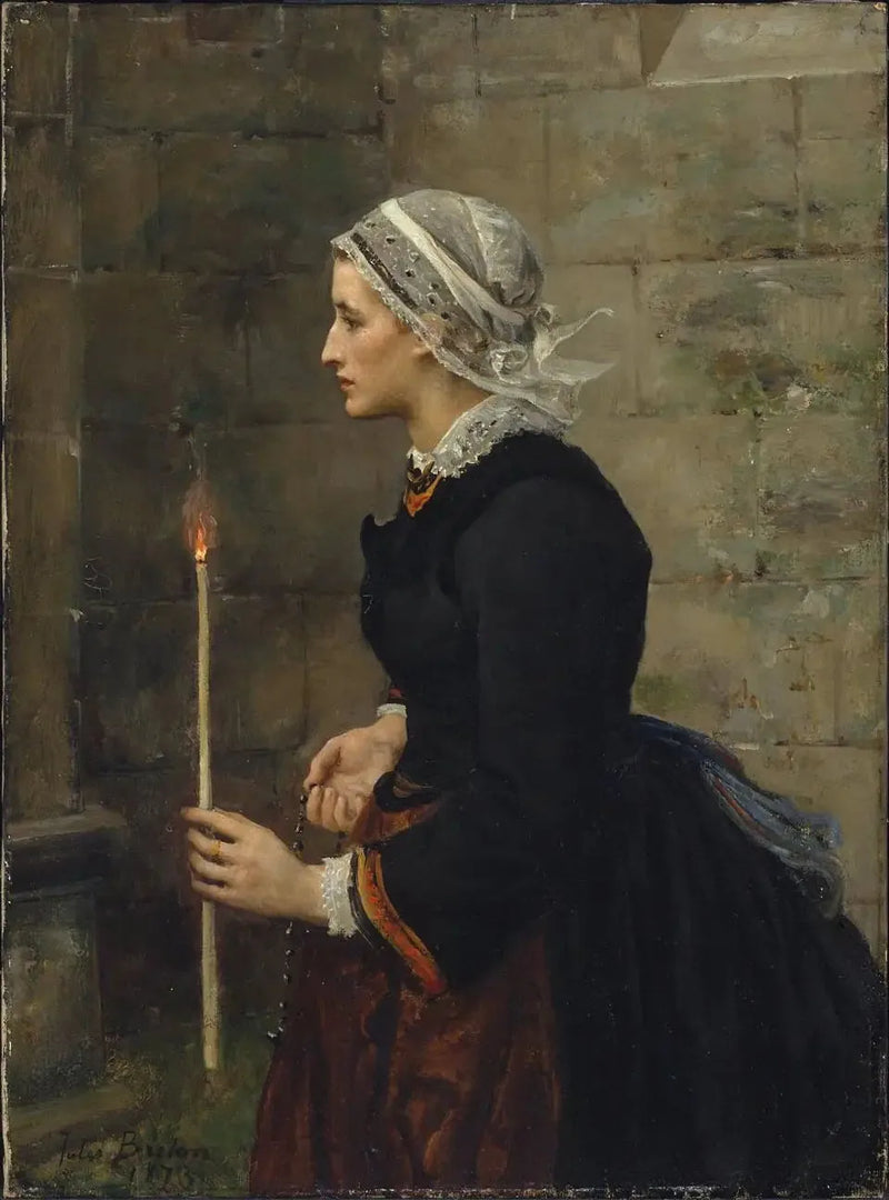 Mulher com uma vela fina - Jules Breton