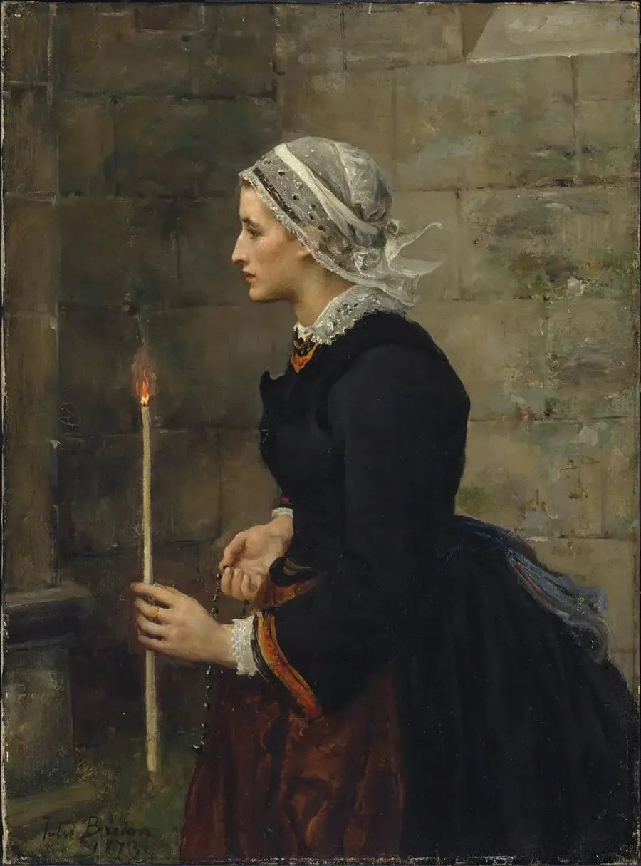 Mulher com uma vela fina - Jules Breton