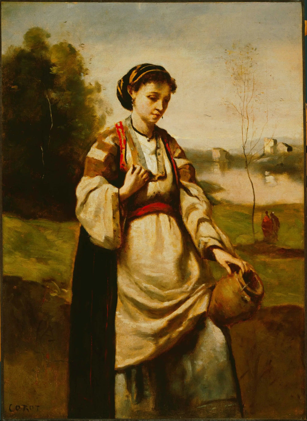 Femme avec une cruche d’eau - Jean-Baptiste Camille Corot - Alpha Reproduction