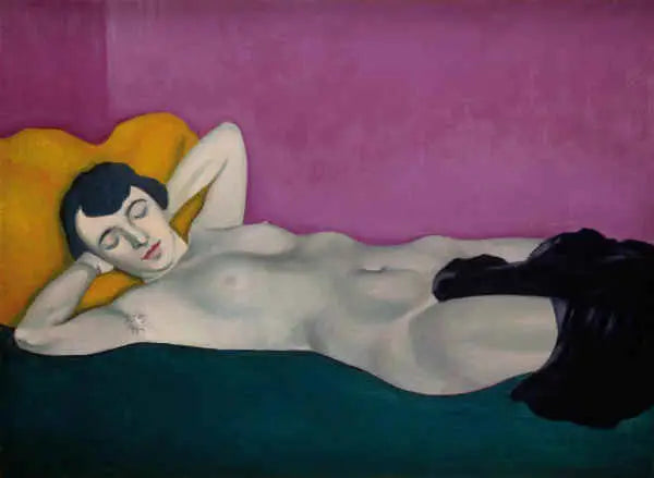 Mulher deitada em fundo violeta - Félix Vallotton