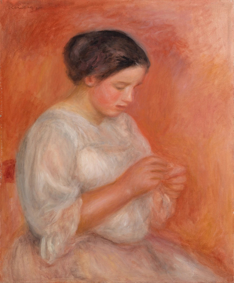 Mulher costurando - Pierre-Auguste Renoir