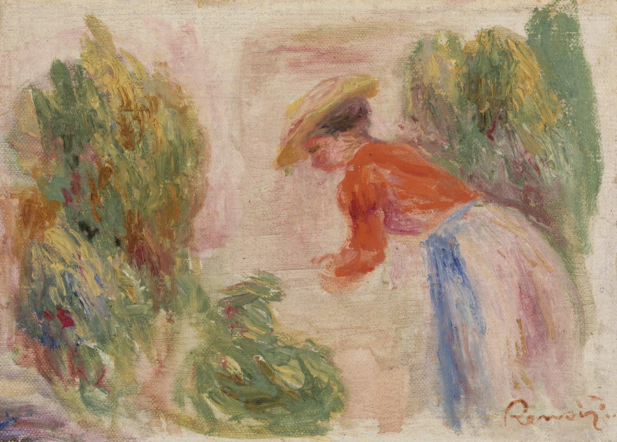 Mulher colhendo flores (Mulher colhendo flores) - Pierre-Auguste Renoir