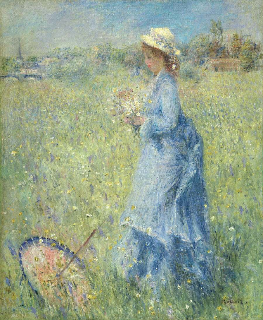 Mulher colhendo Flores - Pierre-Auguste Renoir