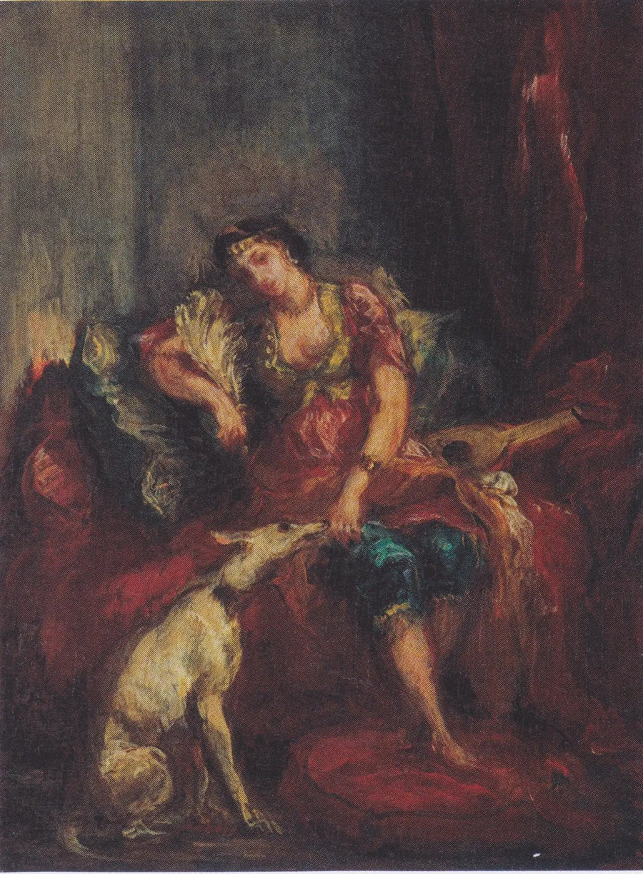Mulher de Algiers com um galgo - Eugène Delacroix