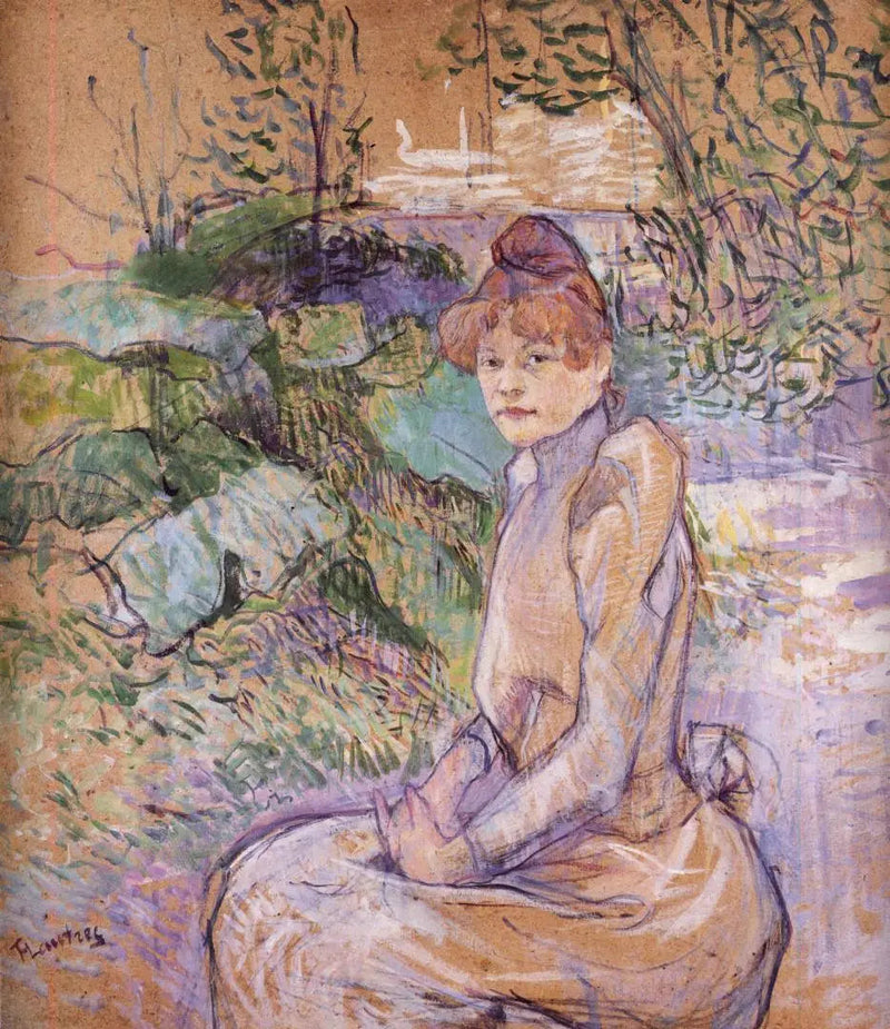 Mulher no jardim do senhor Forest - Henri de Toulouse-Lautrec