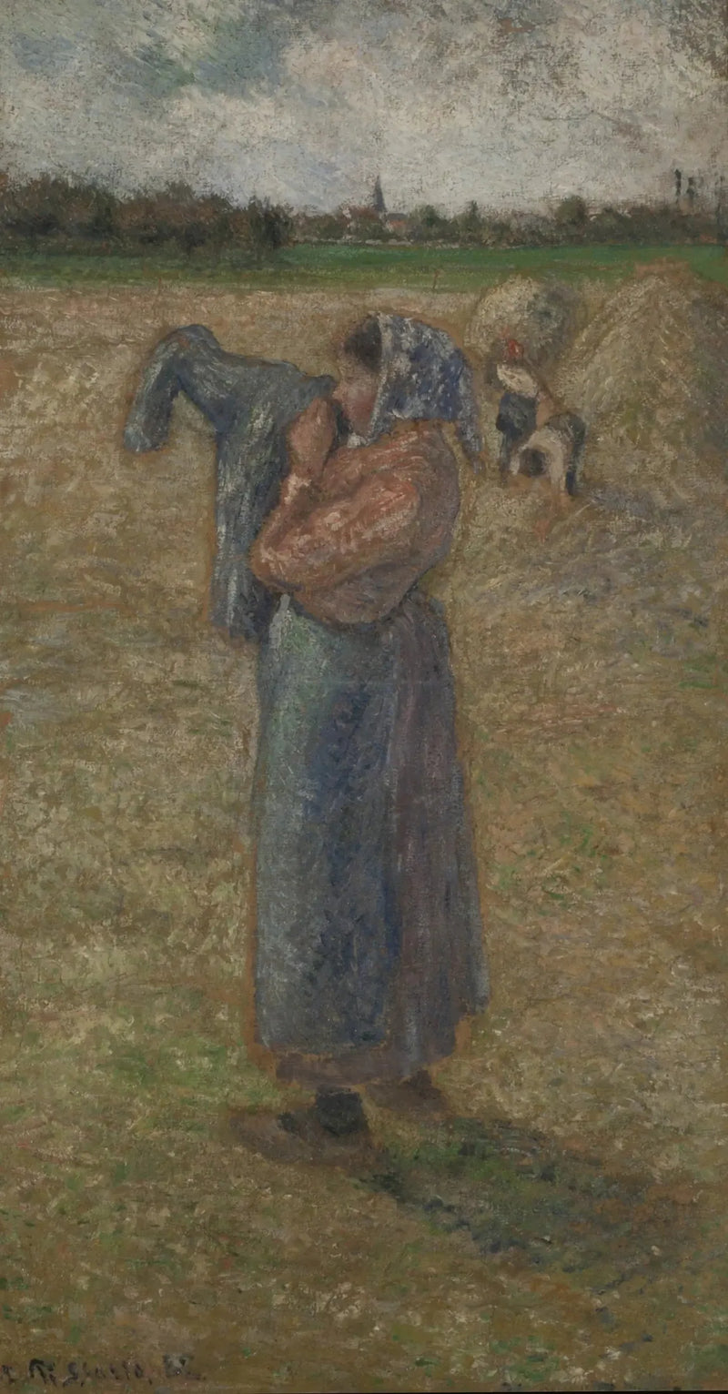 Mulher em um campo - Camille Pissarro