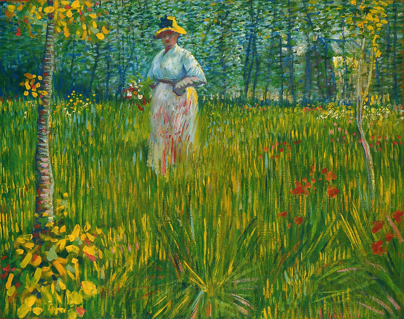 Mulher em um jardim - Vincent van Gogh
